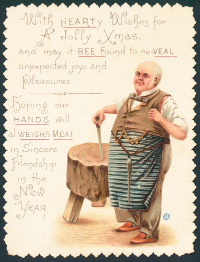 Boucher, carte de Noël - English School