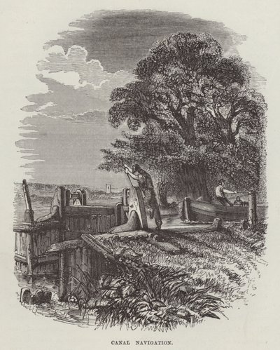 Navigation sur le canal (gravure) - English School
