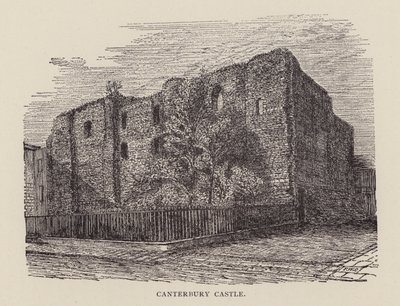Canterbury : Château de Canterbury (lithographie) - English School