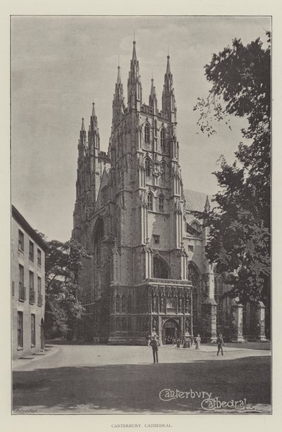 Cathédrale de Canterbury (lithographie) - English School