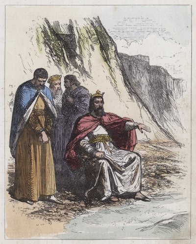 Canute réprimandant ses courtisans - English School