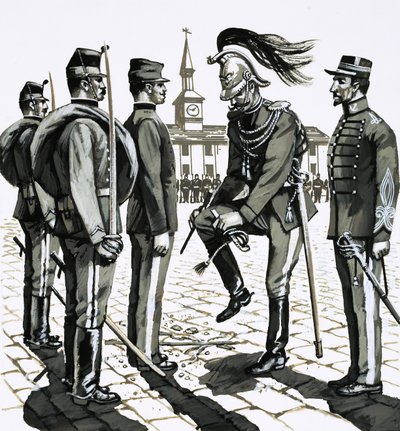 Le capitaine Dreyfus est marqué comme traître et envoyé à l
