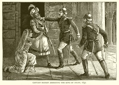Le capitaine Hodson arrêtant le roi de Delhi, 1857 - English School