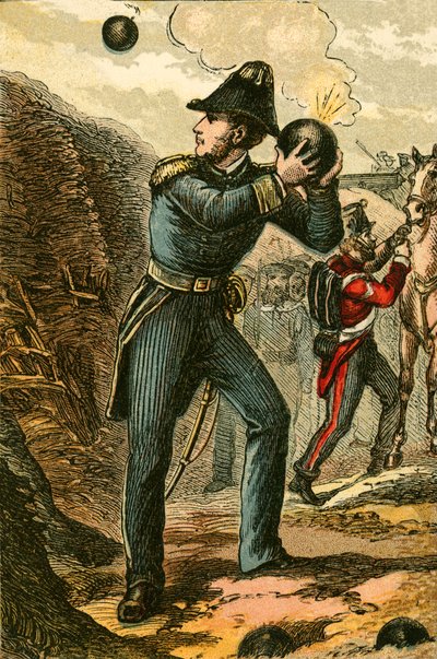 Le capitaine Peel avec la mèche allumée - English School