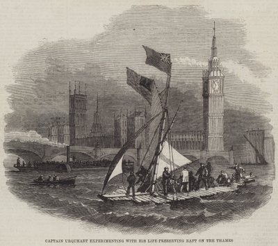 Radeau de sauvetage du capitaine Urquhart (gravure) - English School