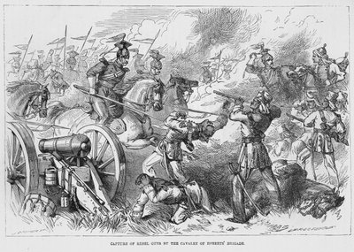 Capture des canons rebelles par la cavalerie de la brigade de Roberts - English School