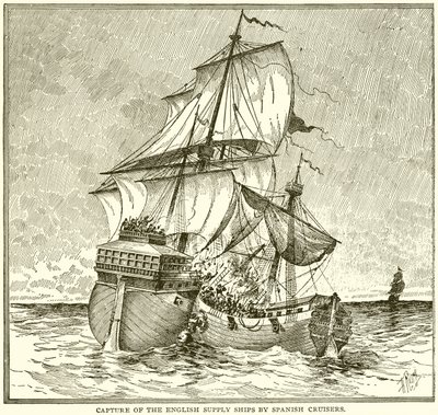 Capture des navires de ravitaillement anglais par des croiseurs espagnols - English School