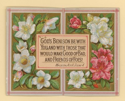 Carte, avec citation de Macbeth de Shakespeare - English School