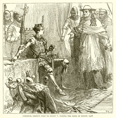 Visite du cardinal Ursini à Henri V pendant le siège de Rouen, 1418 - English School