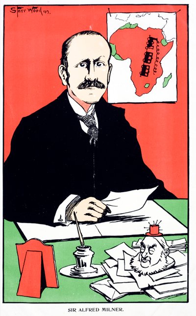 Caricature de Sir Alfred Milner, gouverneur colonial britannique de la colonie du Cap au début de la Seconde Guerre des Boers - English School