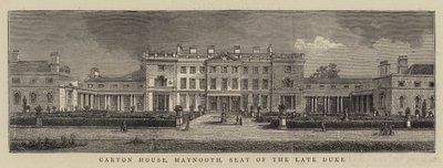 Carton House, Maynooth, siège du défunt duc (gravure) - English School