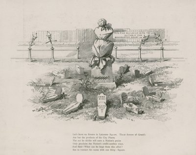 Caricature, satire sur Albert Grant, les tombes représentant ses spéculations douteuses - English School
