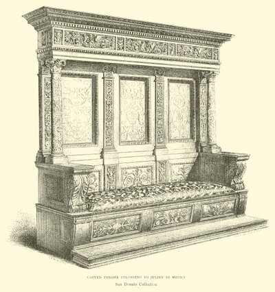 Trône sculpté appartenant à Julien de Médicis - English School