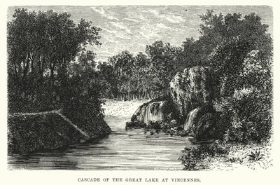 Cascade du Grand Lac à Vincennes (gravure) - English School