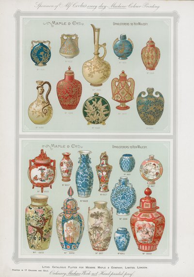 Planches de catalogue pour Messrs Maple & Co Ltd, Londres - English School