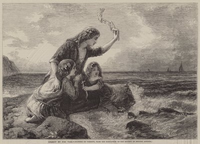 Pris par la marée (gravure) - English School