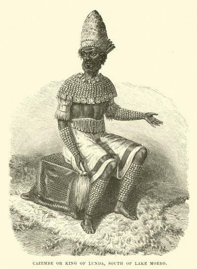 Cazembe ou roi de Lunda, au sud du lac Moero - English School