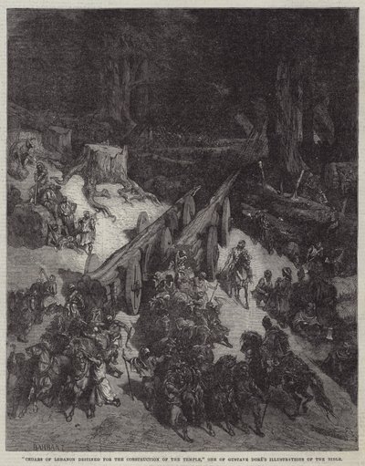 "Cèdres du Liban destinés à la Construction du Temple," Une des Illustrations de la Bible par Gustave Doré - English School