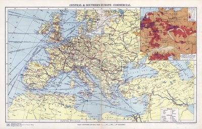 Europe centrale et méridionale, commerciale (litho en couleur) - English School