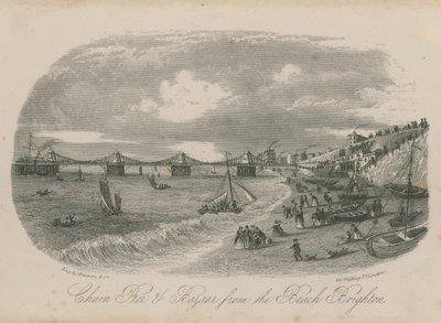 Jetée à chaînes et bazar depuis la plage à Brighton - English School