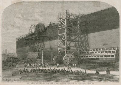 Tambours de chaîne et mécanisme de contrôle utilisés lors de la tentative de lancement du Leviathan - English School