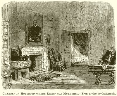 Chambre à Holyrood où Rizzio a été assassiné - English School