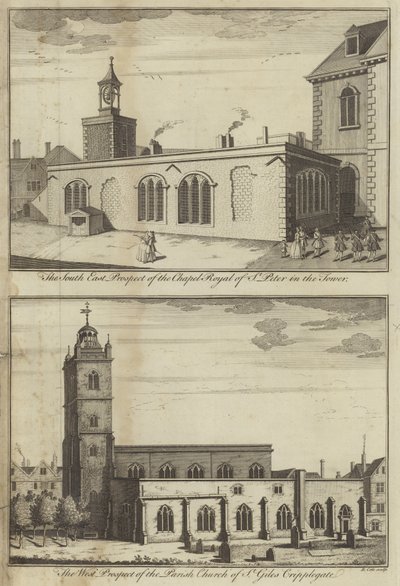 Chapelle Royale de St Peter dans la Tour et Église St Giles Cripplegate, Londres - English School