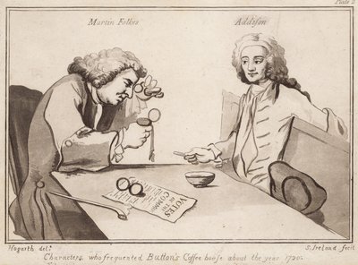 Personnages fréquentant Buttons Coffee House vers 1720 ; Martin Folkes, Addison - English School