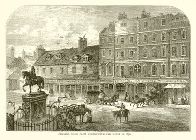 Charing Cross depuis Northumberland House en 1750 - English School