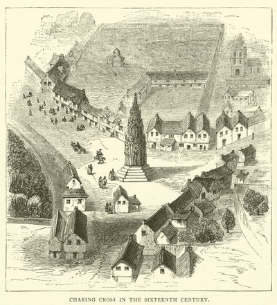 Charing Cross au XVIe siècle (gravure) - English School