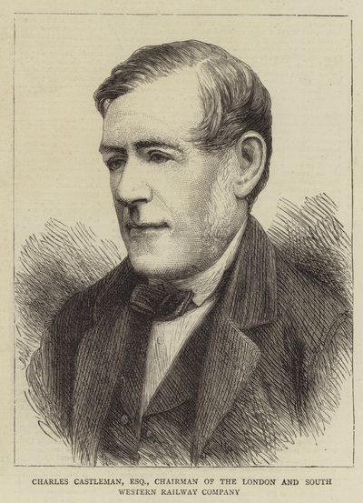 Charles Castleman, Esquire, président de la London and South Western Railway Company (gravure) - English School