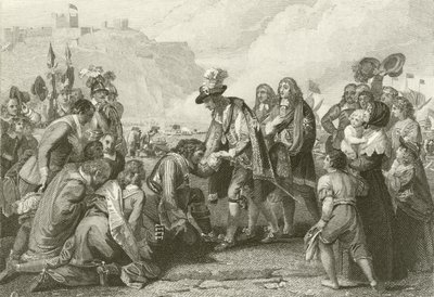 Charles II débarquant à Douvres - English School