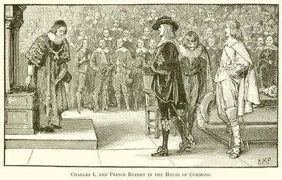 Charles Ier et le prince Rupert à la Chambre des communes - English School