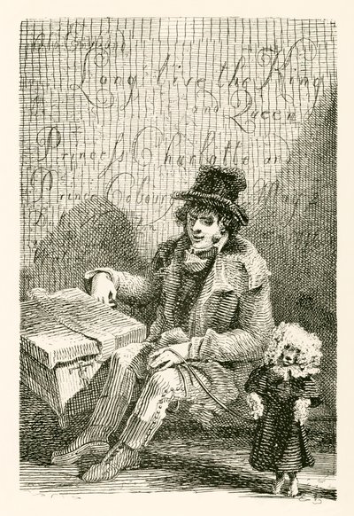 Charles Wood, un aveugle, avec un orgue et un chien dansant - English School