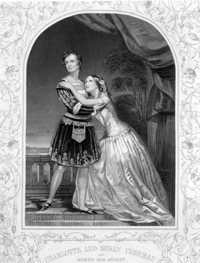 Charlotte et Susan Cushman dans le rôle de Roméo et Juliette, Acte III Scène 5 de Roméo et Juliette, d