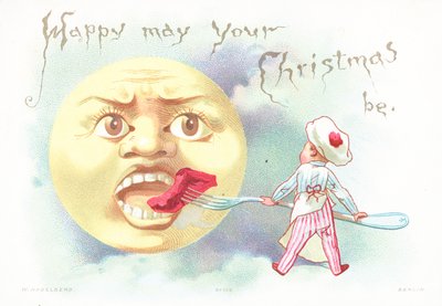 Chef nourrissant le soleil, Carte de Noël - English School