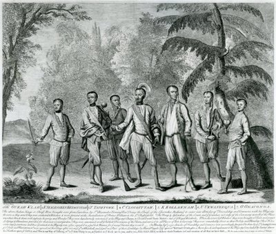Chefs Cherokee de Caroline, vers 1730 (gravure) - English School