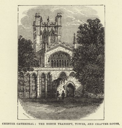 Cathédrale de Chester, transept nord, tour et salle capitulaire - English School