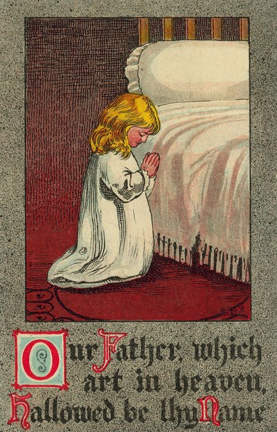 Enfant au coucher récitant le Notre Père - English School