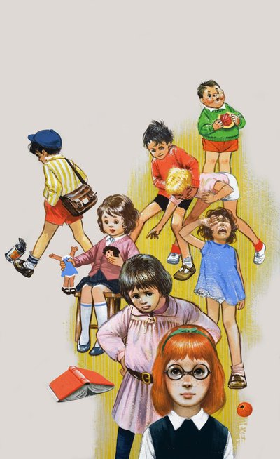 Enfants jouant et se battant - English School