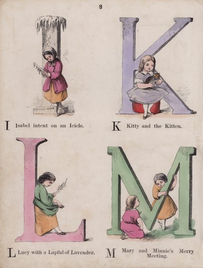 Alphabet des enfants (gravure en couleur) - English School