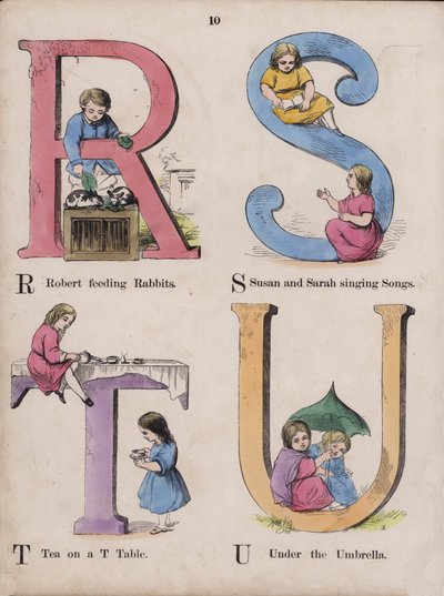 Alphabet des enfants (gravure en couleur) - English School