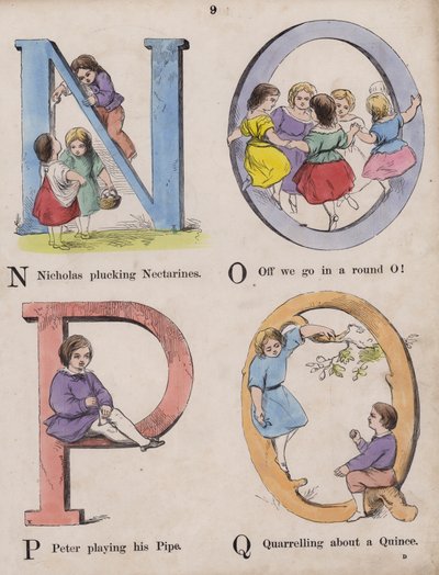 Alphabet des enfants (gravure en couleur) - English School