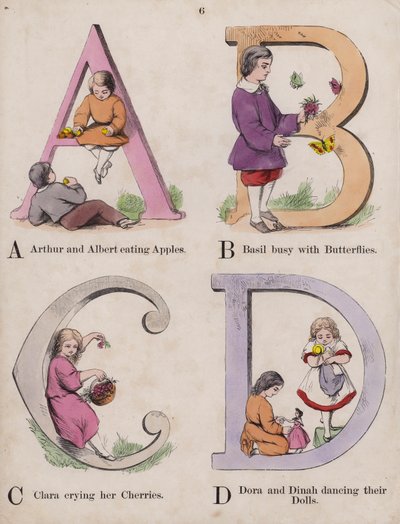 Alphabet des enfants (gravure en couleur) - English School