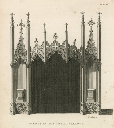 Cheminée dans le grand salon, Strawberry Hill, Londres - English School