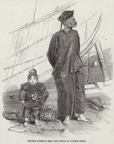 Homme et enfant de Bumboat chinois - English School