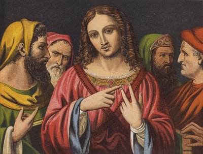 Le Christ et les docteurs juifs (chromolithographie) - English School