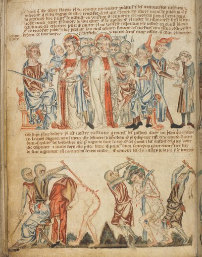 Le Christ devant Hérode et devant Pilate; Hérode se lave les mains; la flagellation du Christ - English School