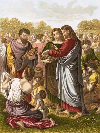 Le Christ nourrit la multitude - English School
