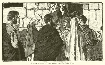 Le Christ cherché par ses parents, Saint Luc, ii, 46 - English School